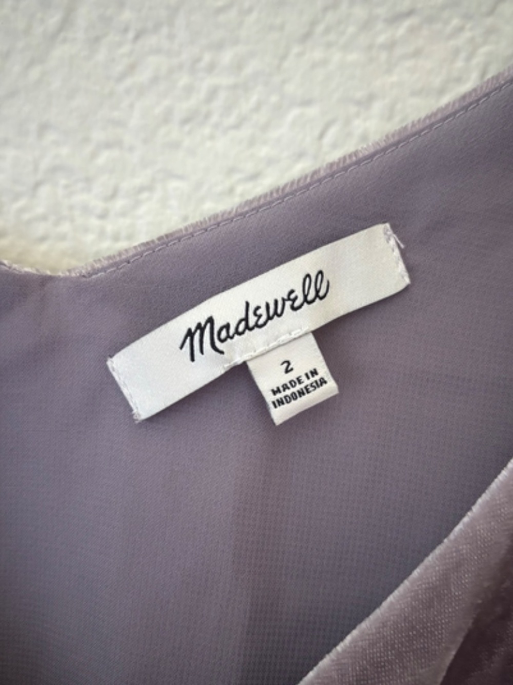 Madewell lilac purple velvet cami tank top size 2 - Picture 6 of 9